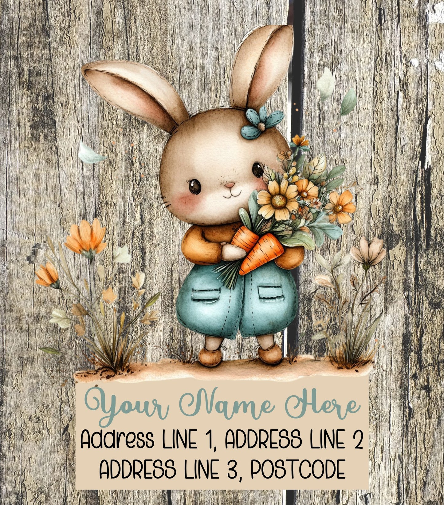 Orange & Teal Spring Address Labels