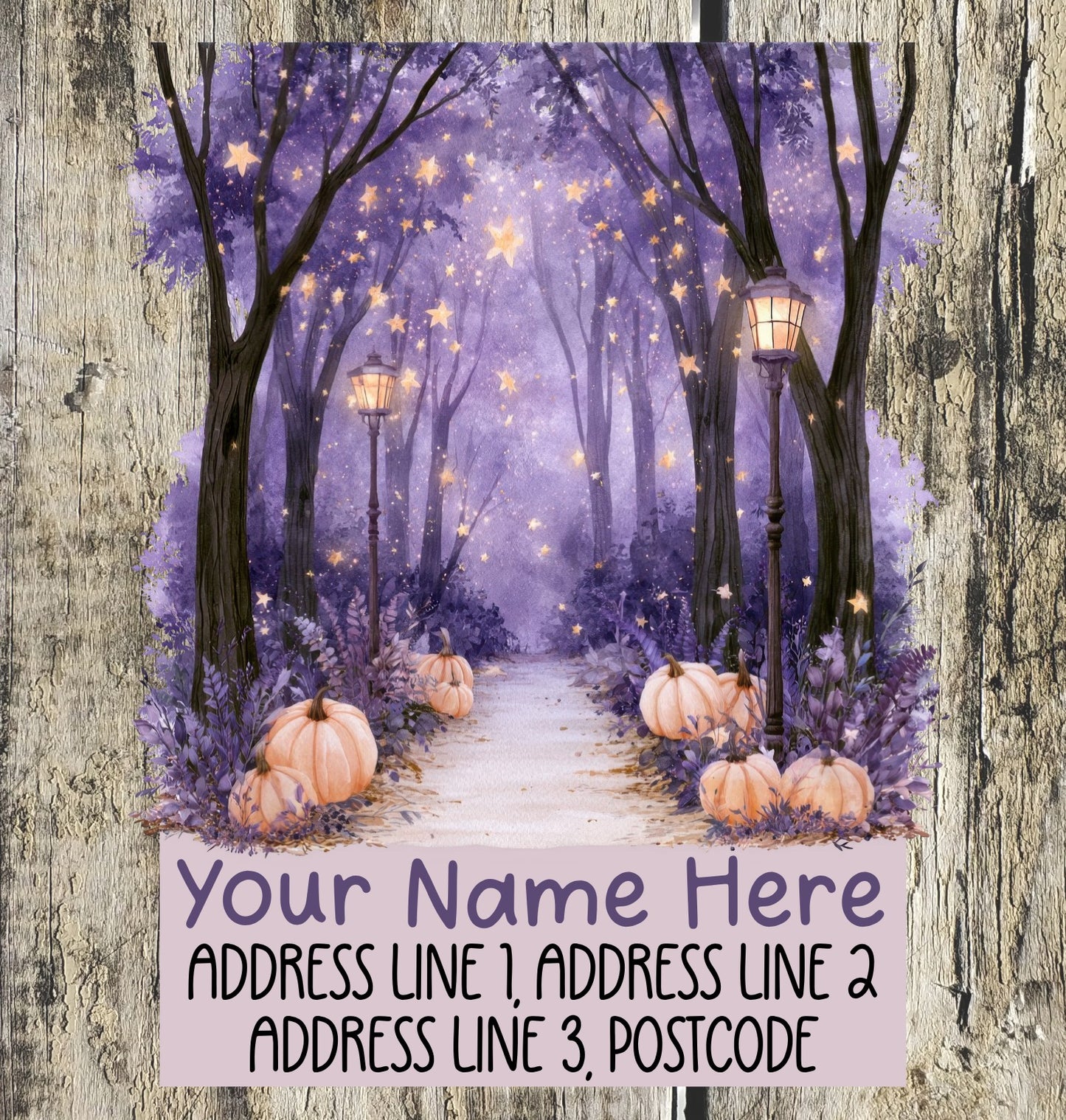 Purple Halloween Address Labels