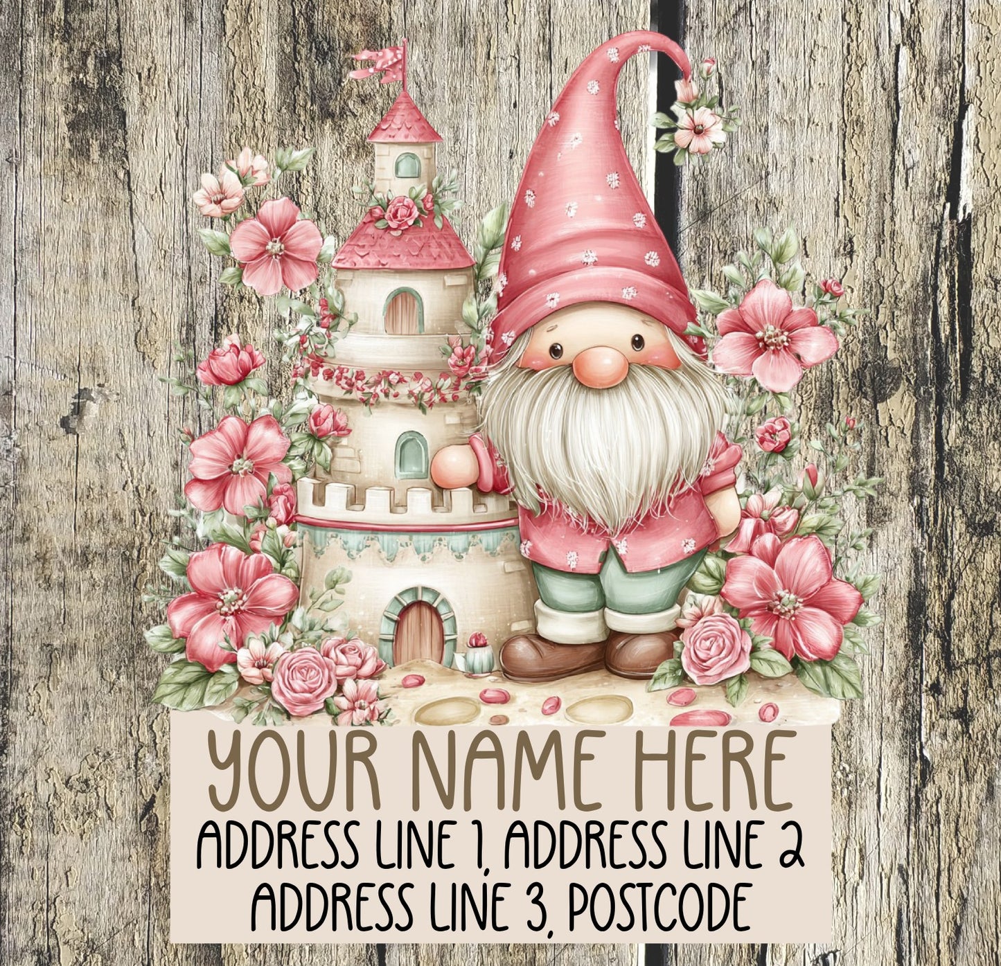 Pink Gnome Summer Address Labels