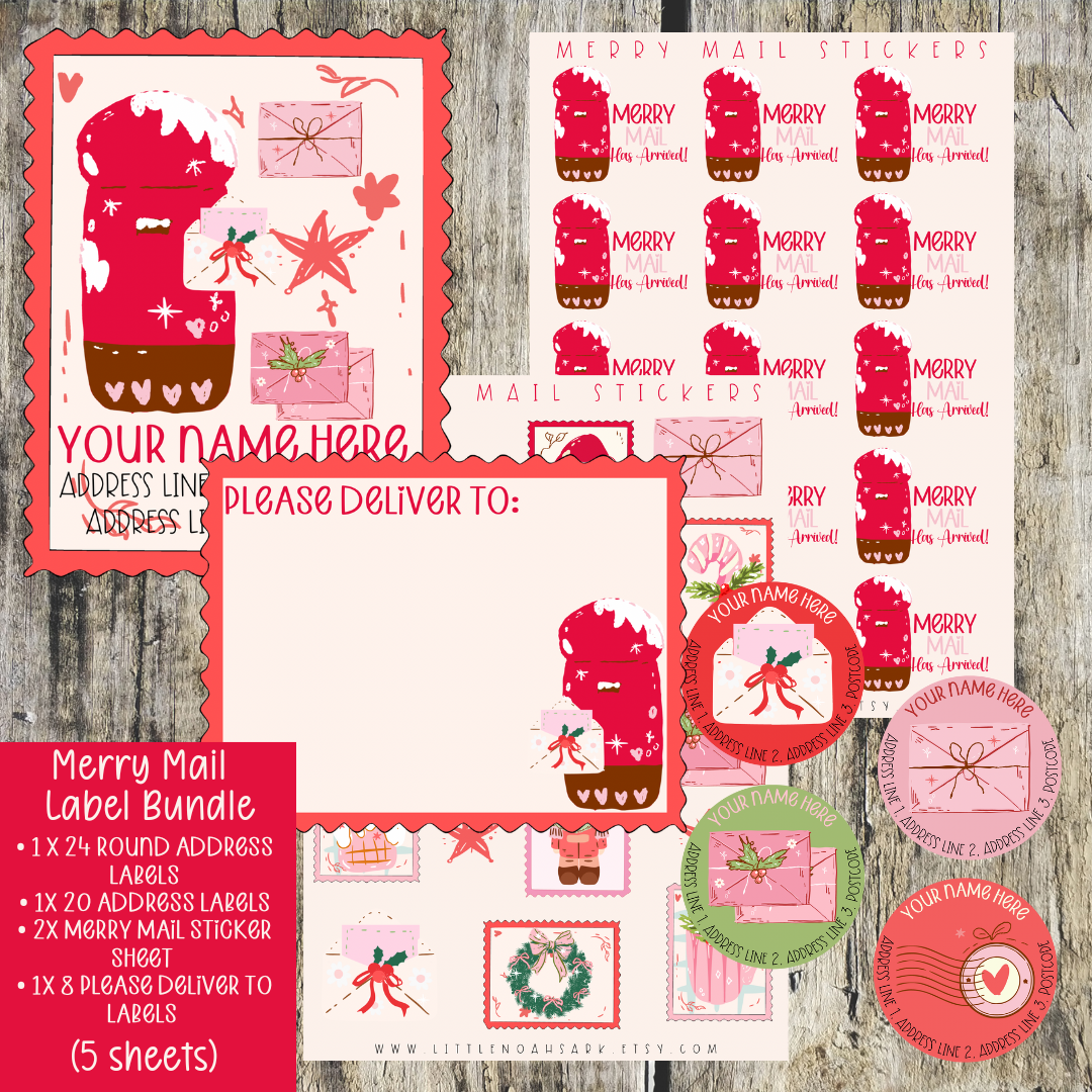 Merry Mail label bundle