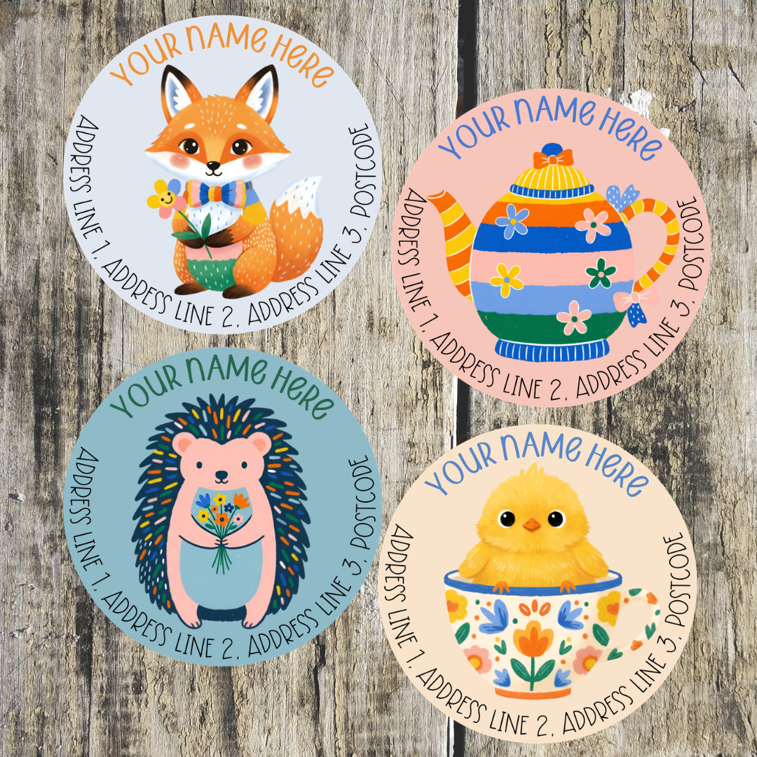 Spring Time Round Address Labels