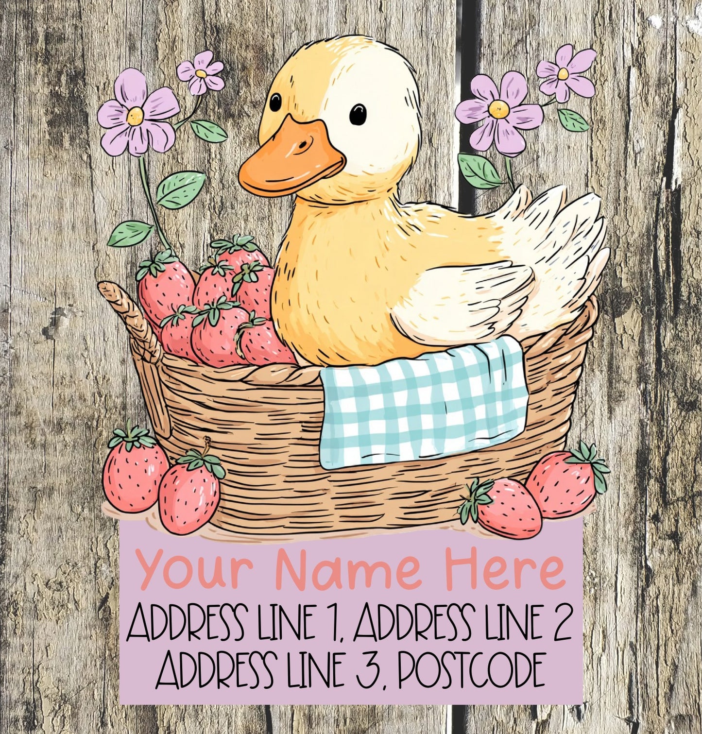 Strawberry Duck Address Labels