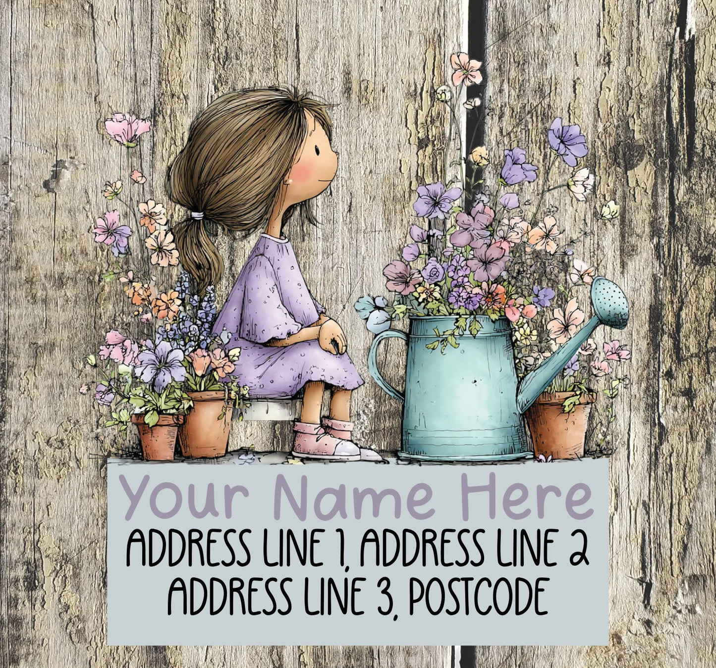 Purple Summer Address Labels