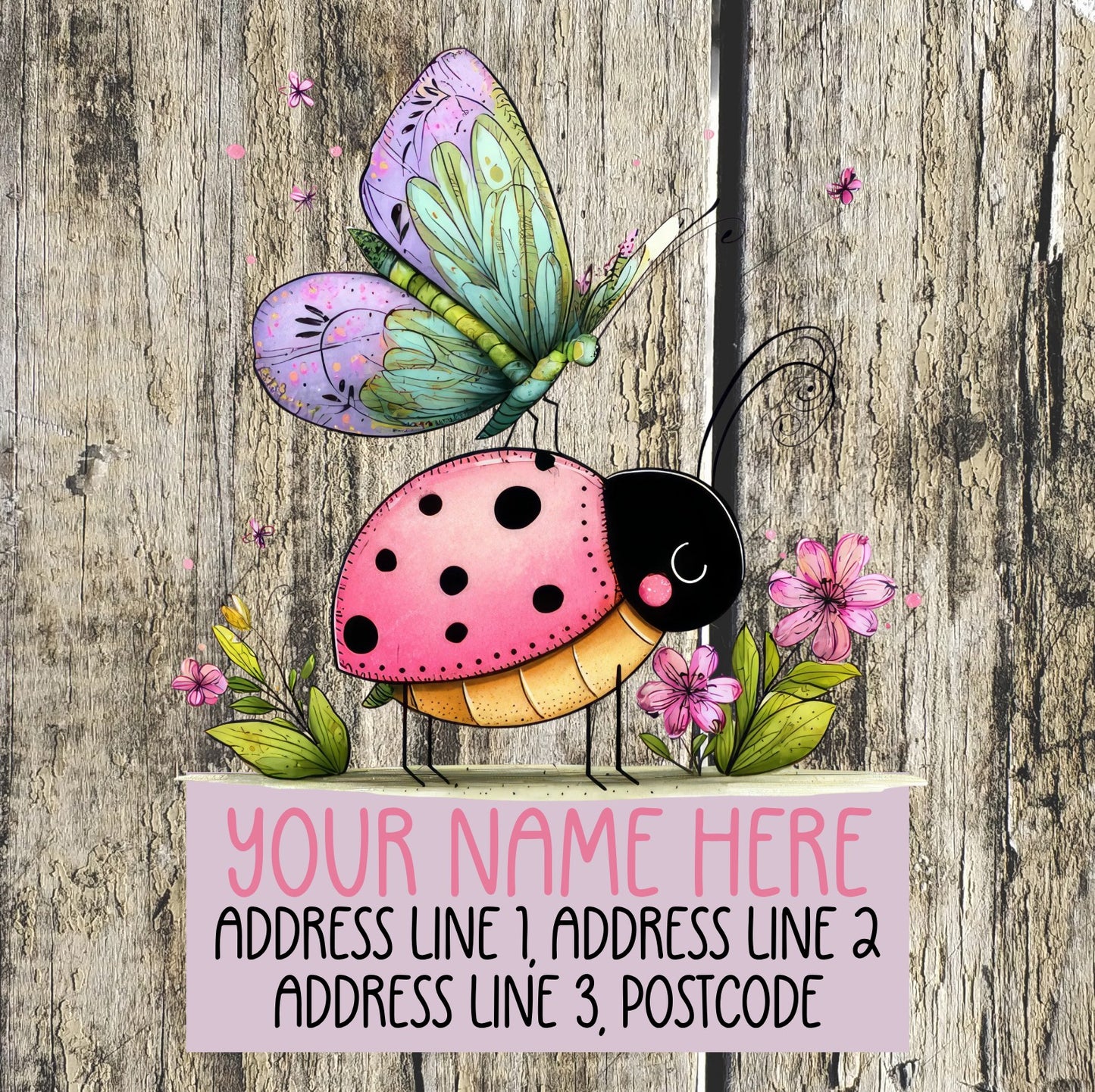Ladybug Spring Address Labels