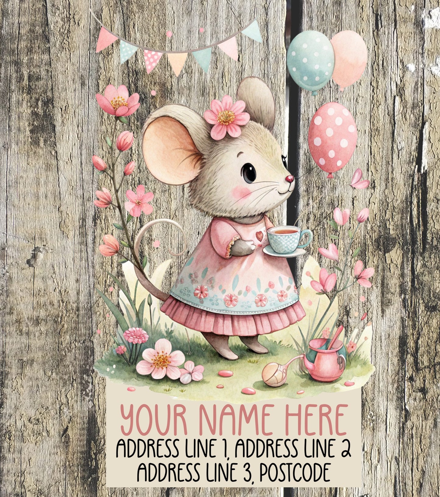 Mouse Tea party Address Labels
