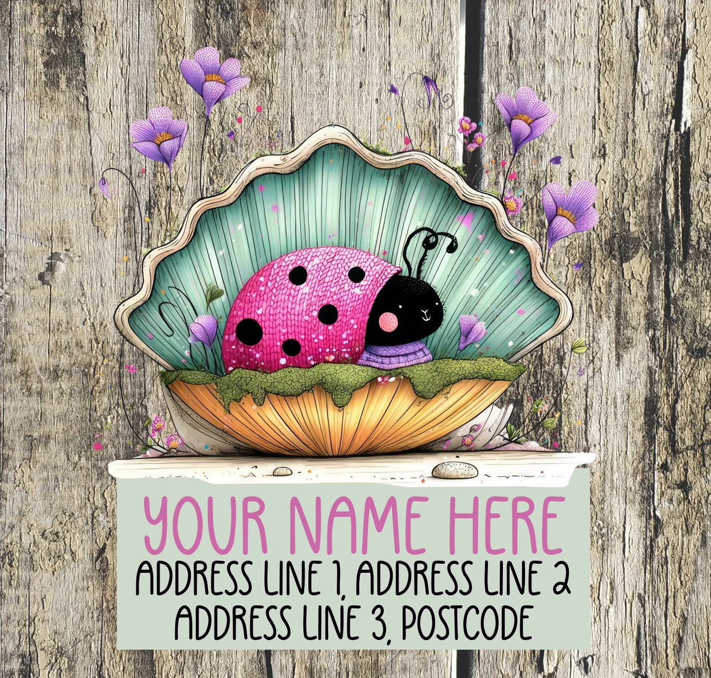 Ladybug Spring Address Labels