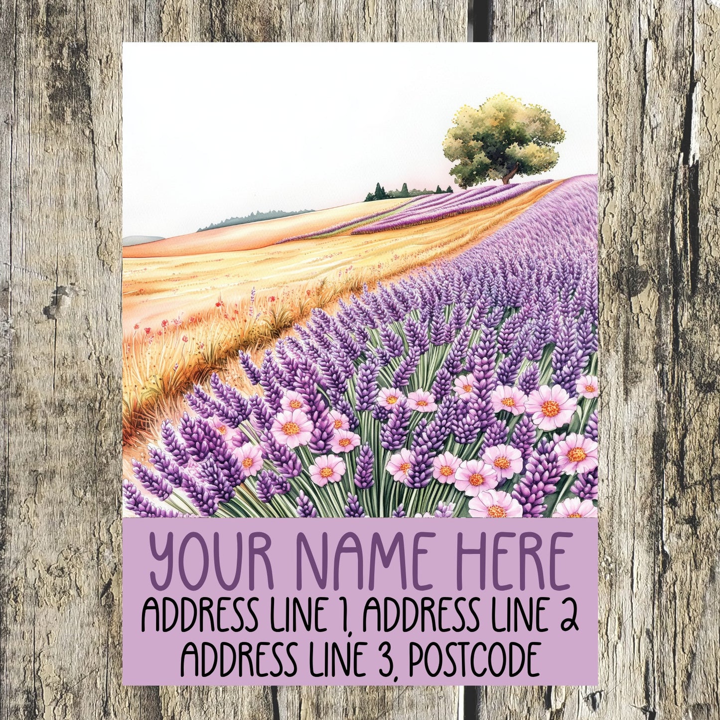 Lavender Field Address Labels