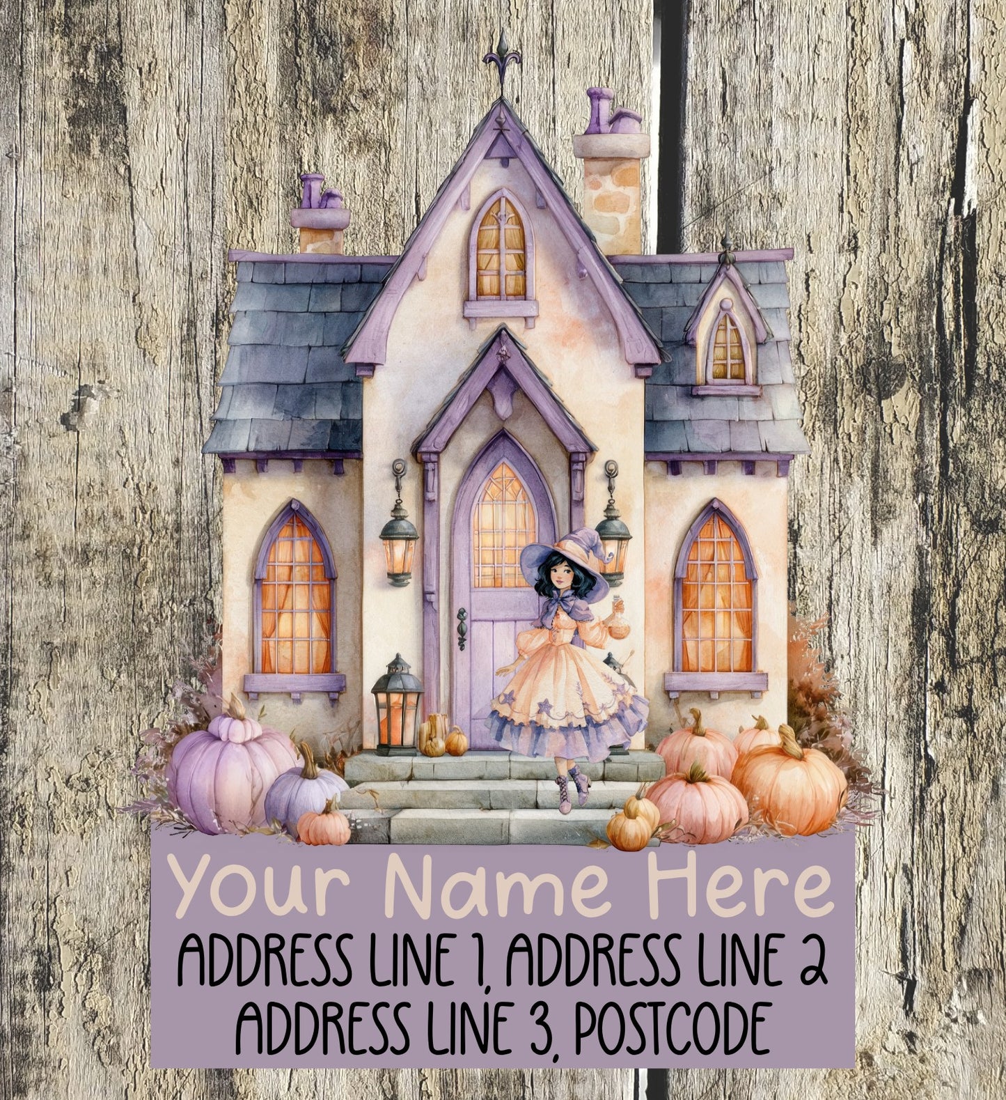 Purple Halloween Address Labels