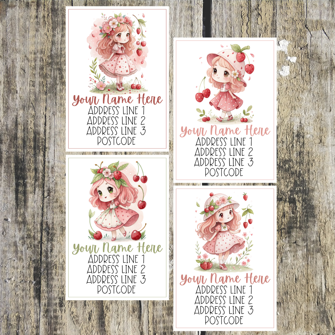 Kawaii Strawberry Mixed Address Labels