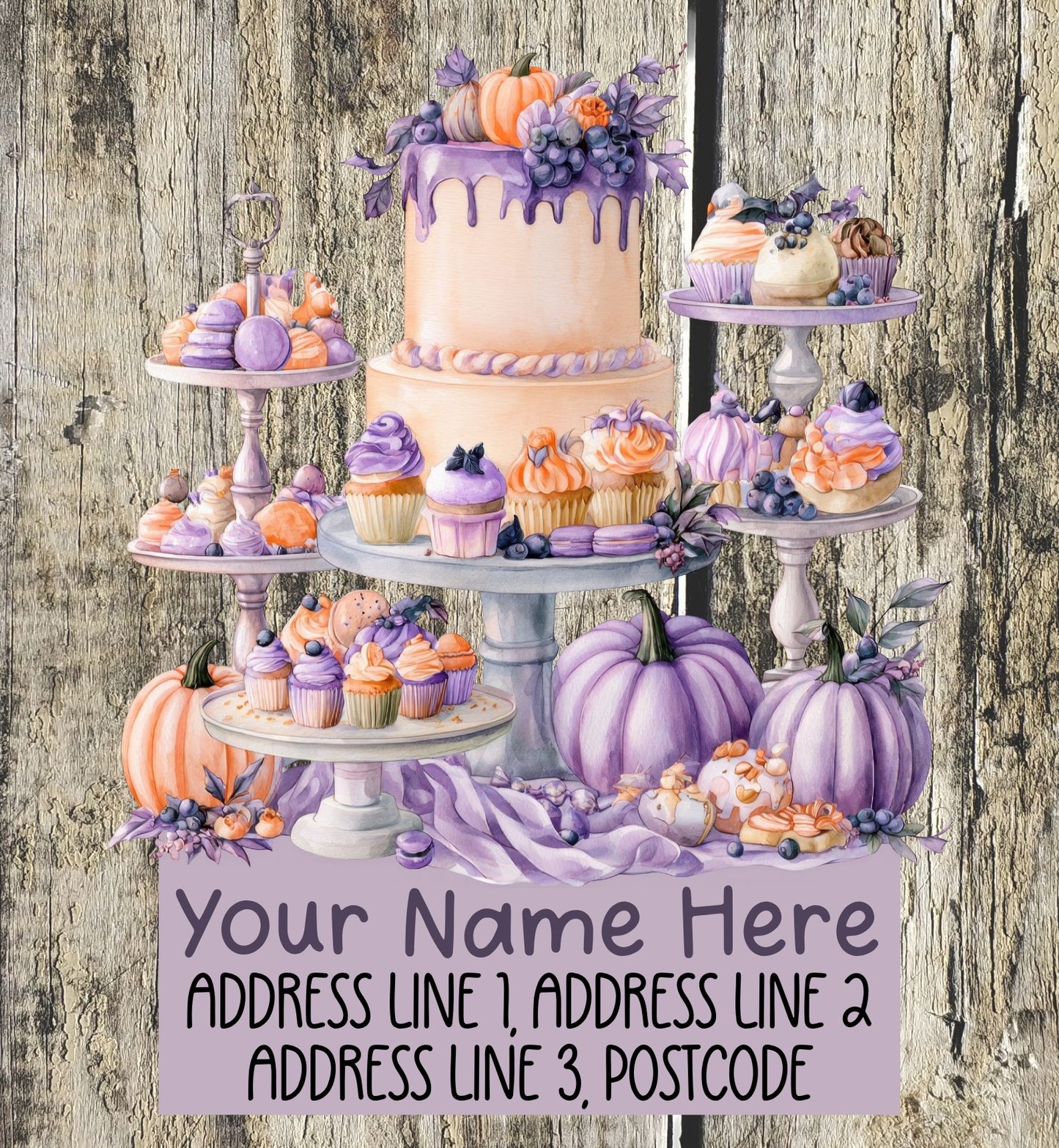 Purple Halloween Address Labels