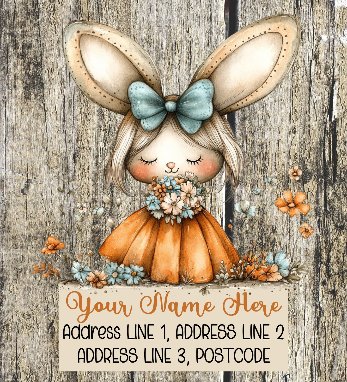 Orange & Teal Spring Address Labels