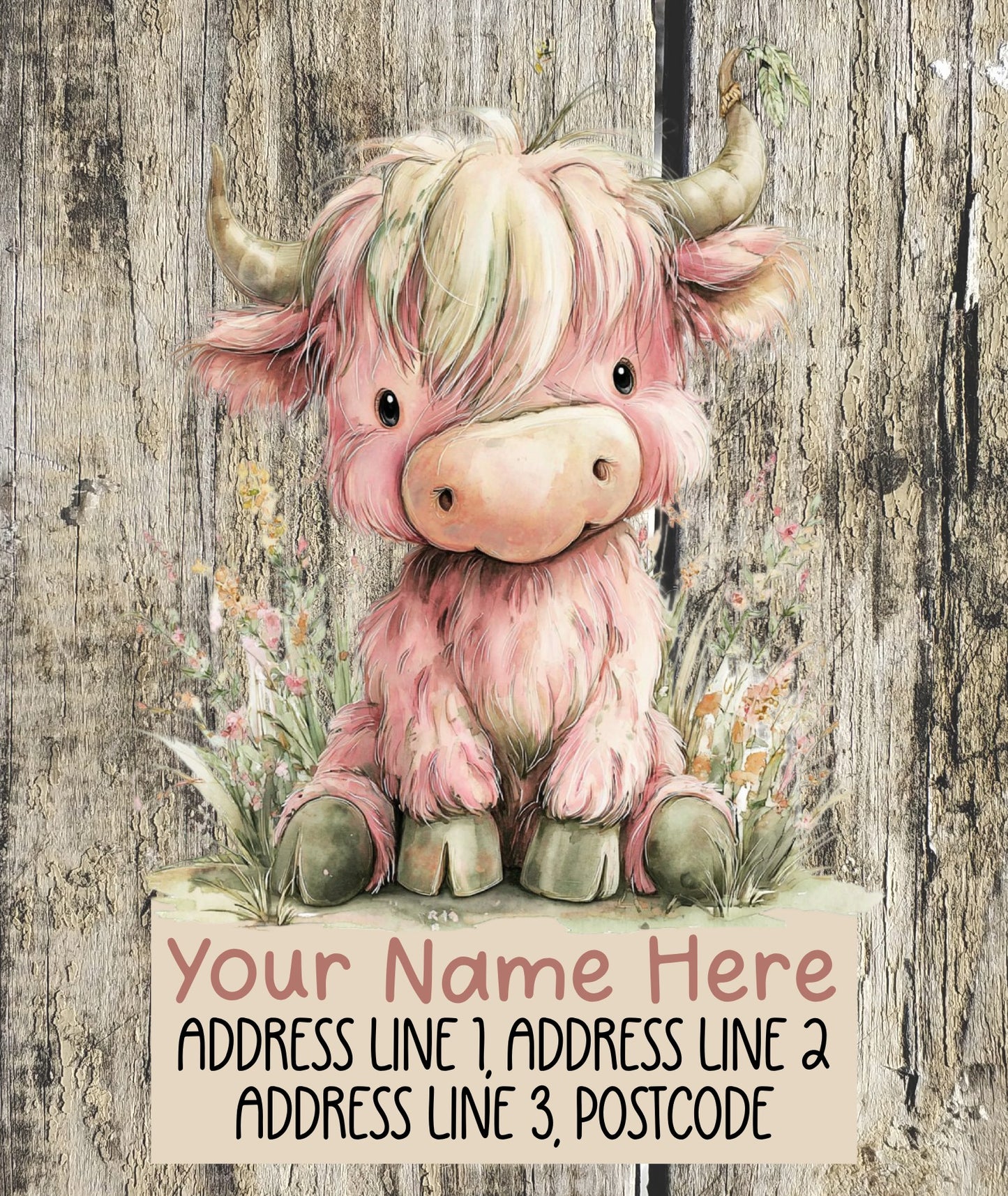 Summer Highland Cow Address Labels