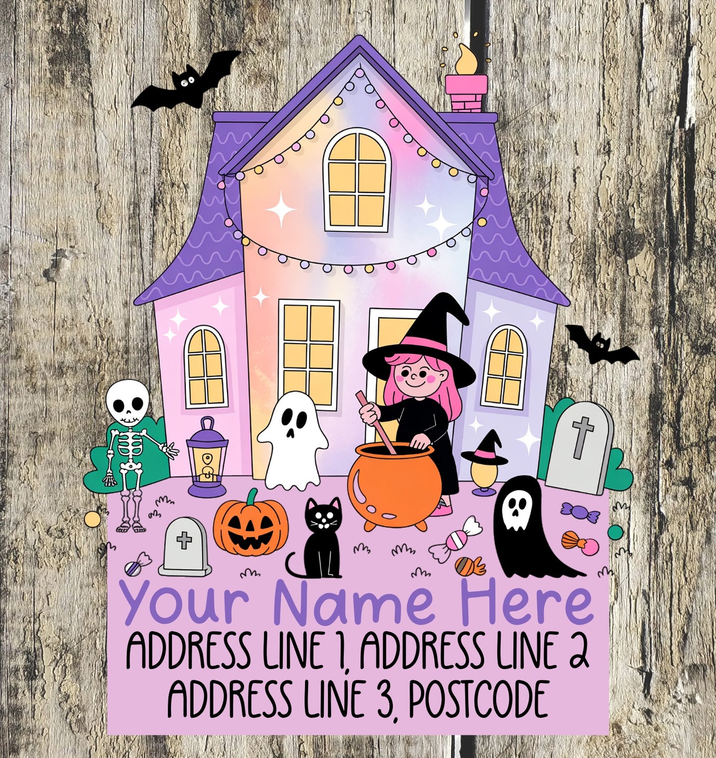 Spooky House Address Labels