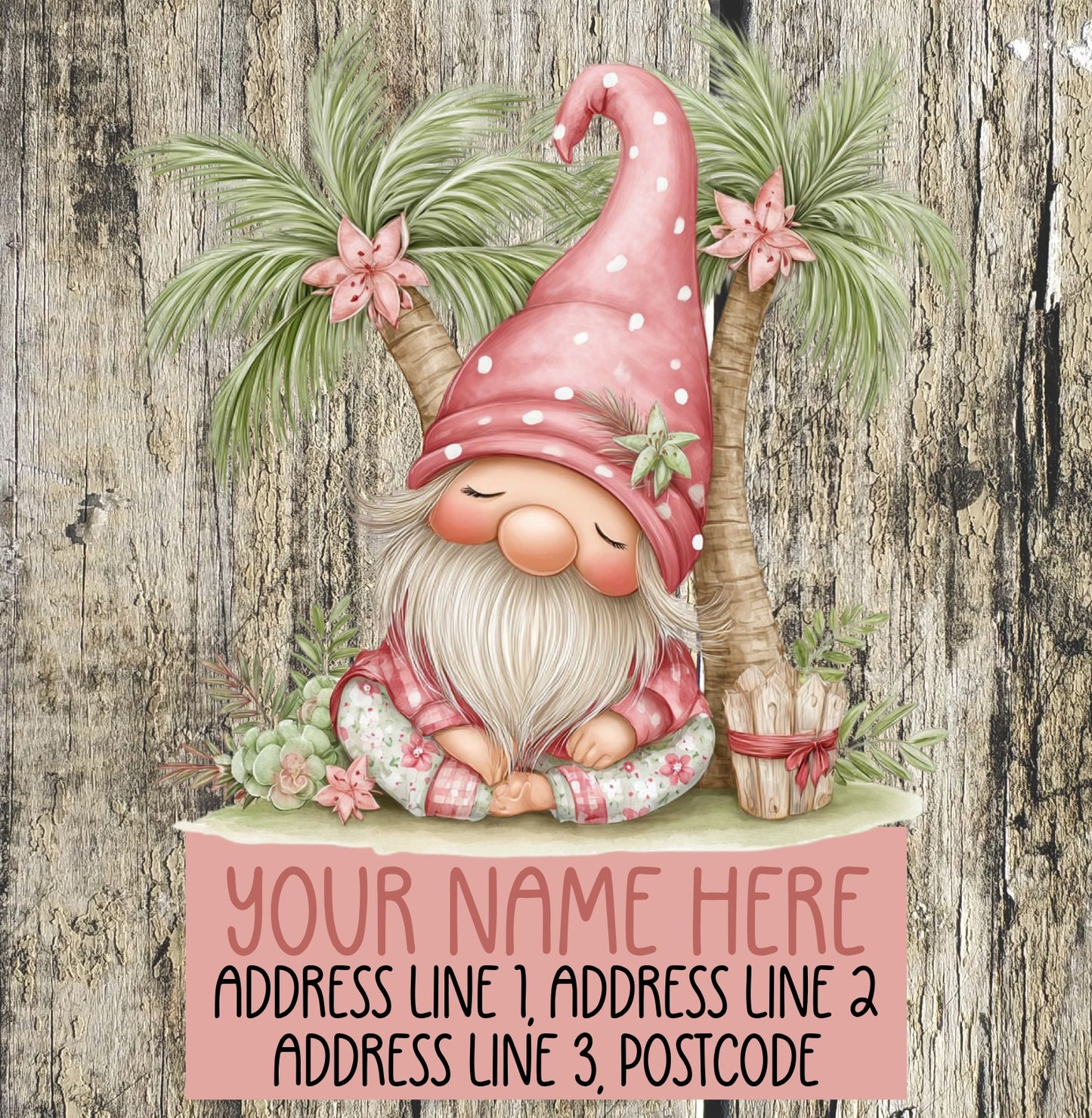Pink Gnome Summer Address Labels