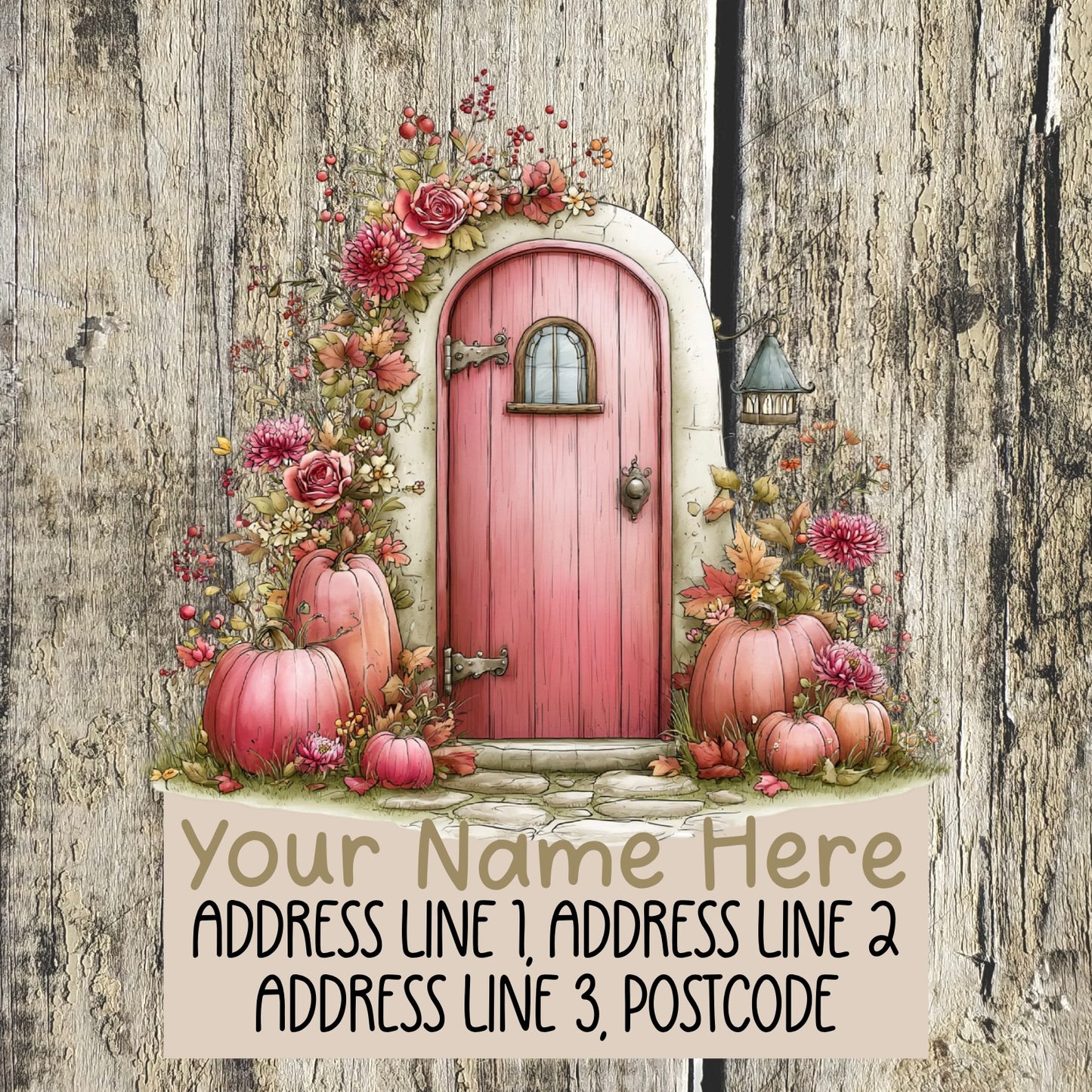 Autumn Pink Floral House Address Labels