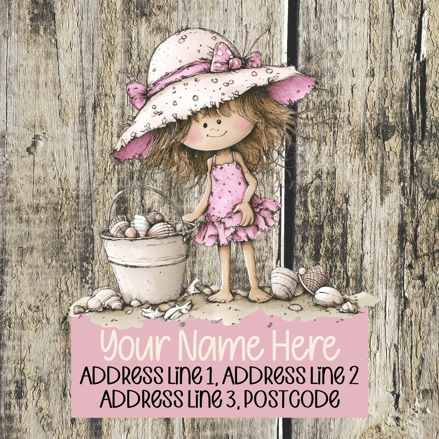 Pink Summer Beach Address Labels