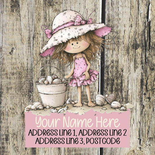 Pink Summer Beach Address Labels