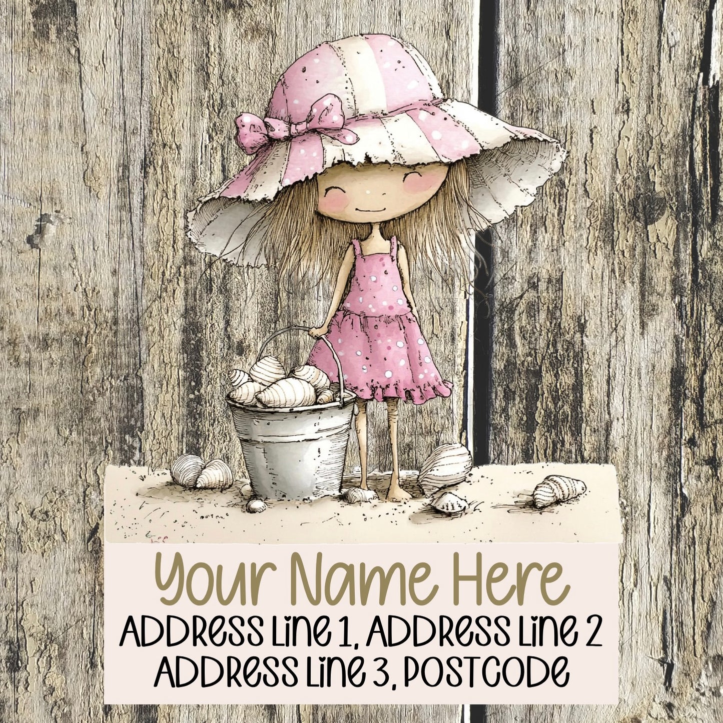 Pink Summer Beach Address Labels