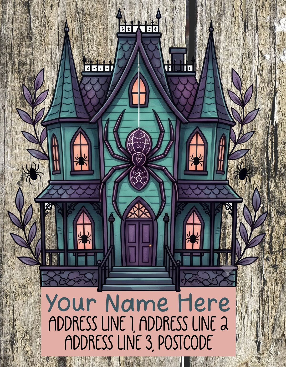 Pastel haunted house Address Labels