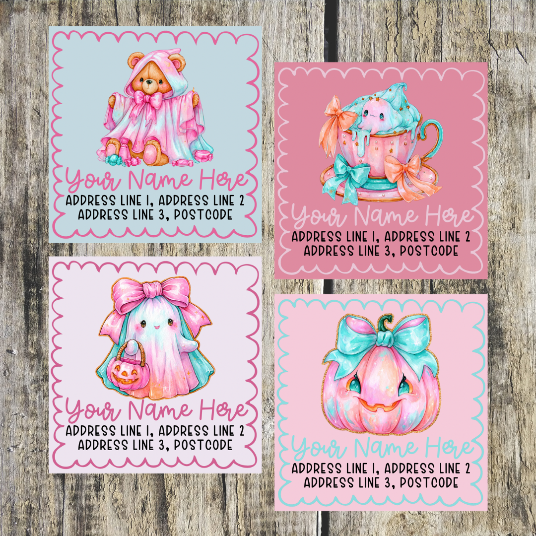 Pink Halloween Mixed Address Labels