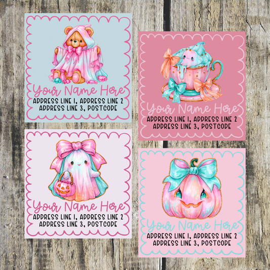 Pink Halloween Mixed Address Labels