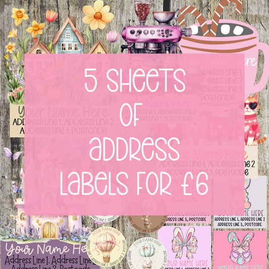 5 sheets of address labels for £6