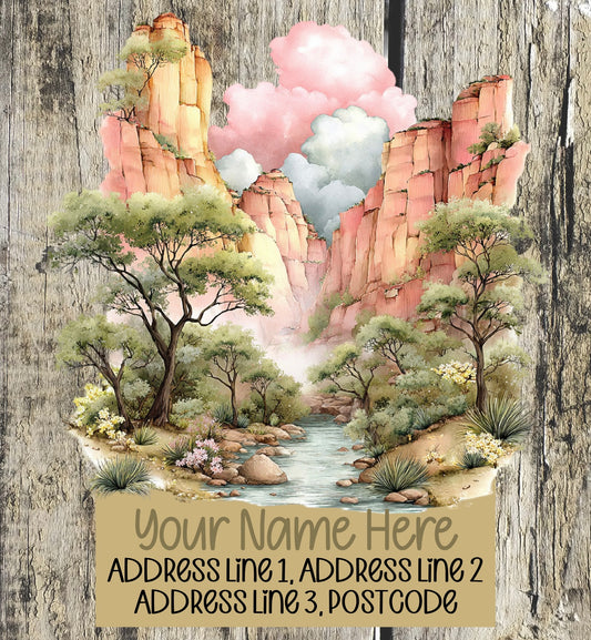 Summer Mountain Scene Address Labels