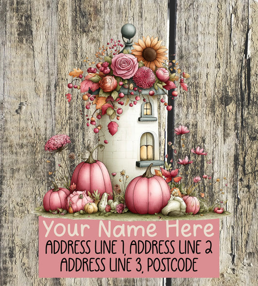 Autumn Pink Floral House Address Labels