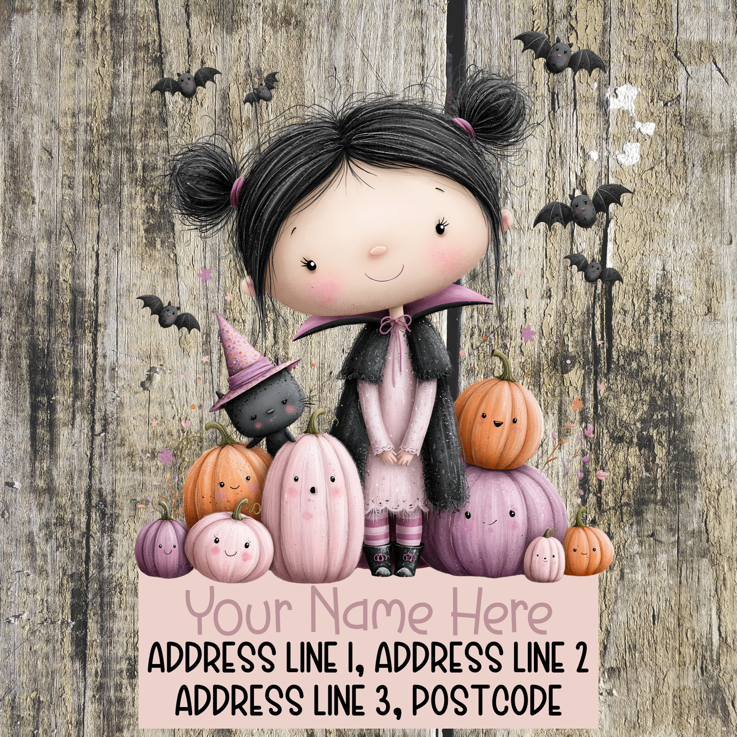 Pink Halloween Address Labels