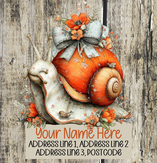 Floral Snail Address Labels