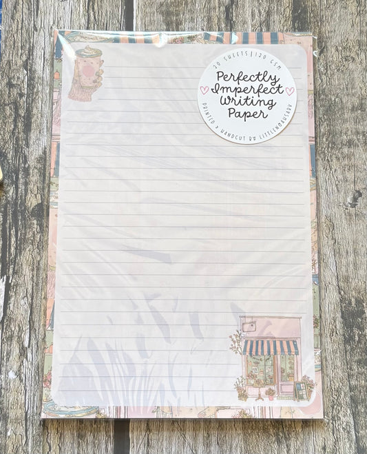 Pastel coffee shop perfectly imperfect writing paper