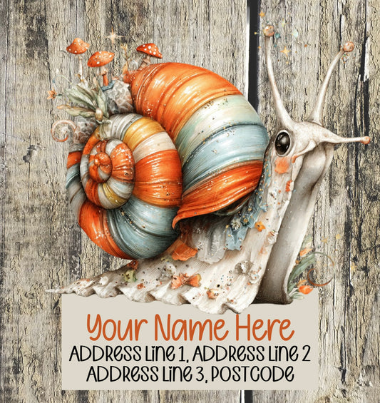 Floral Snail Address Labels