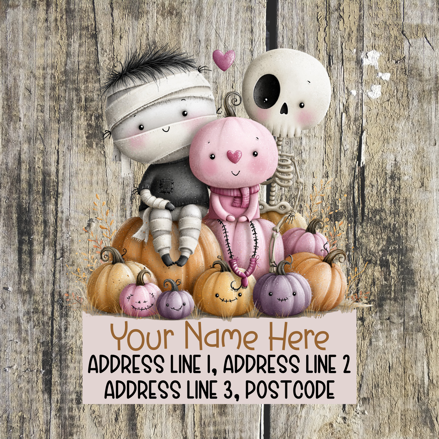 Pink Halloween Address Labels