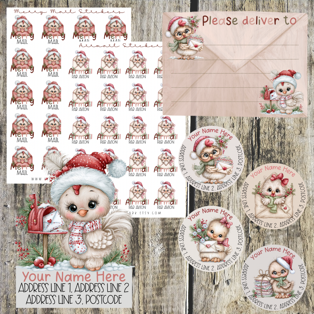 Christmas bird label bundle
