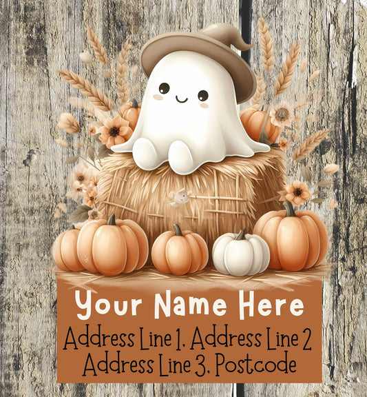 Boho Ghostly Pumpkin Address Labels