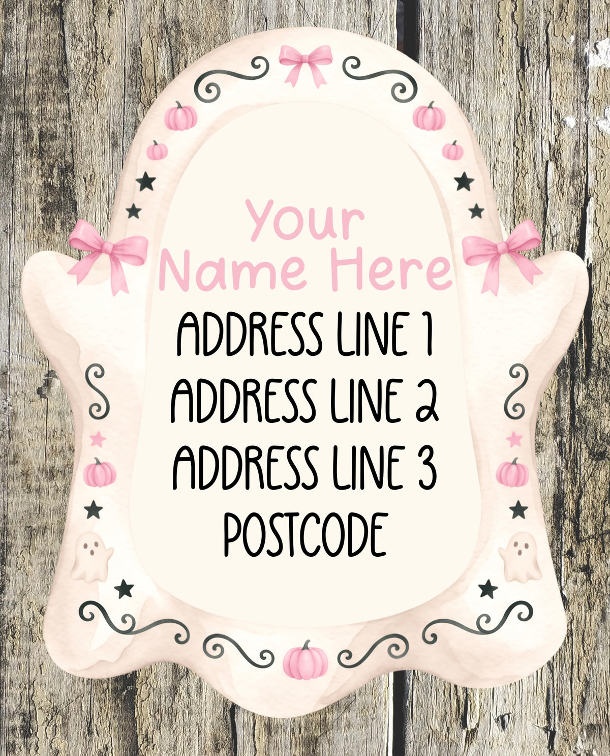 Pink & black pumpkin Address Labels