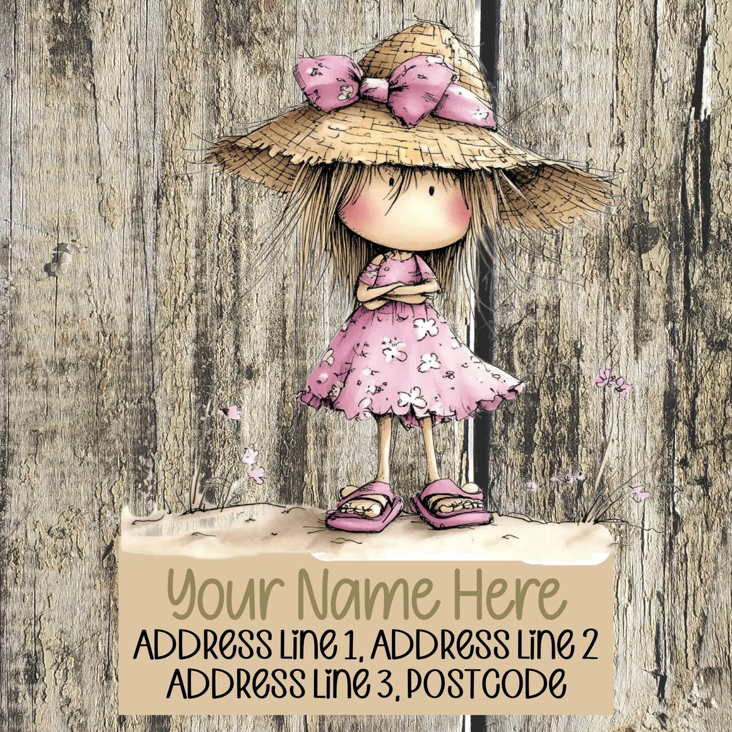 Pink Summer Beach Address Labels