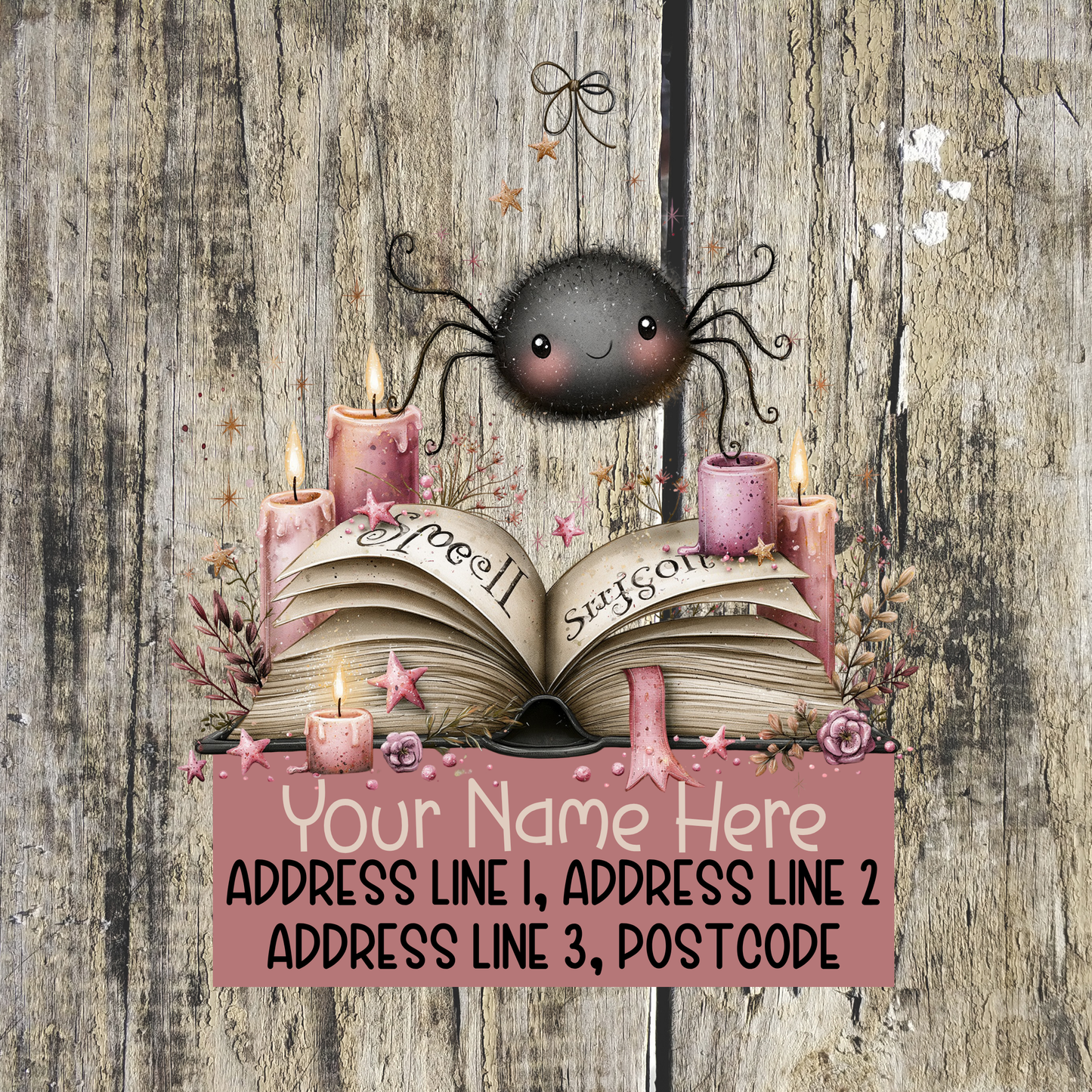 Pink Halloween Address Labels
