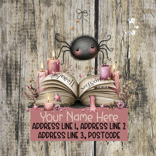 Pink Halloween Address Labels