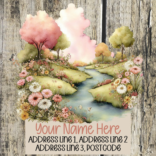 Summer Mountain Scene Address Labels