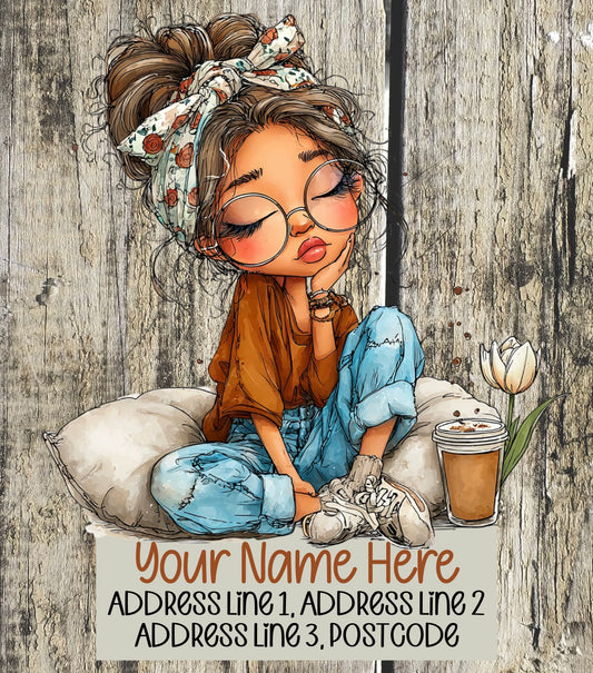 Summer Coffee Girl Address Labels