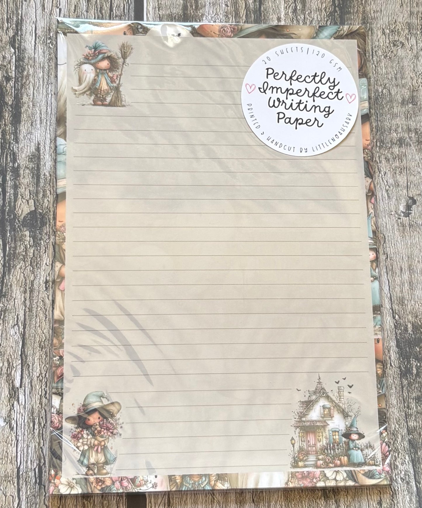Ghostly witch perfectly imperfect writing paper