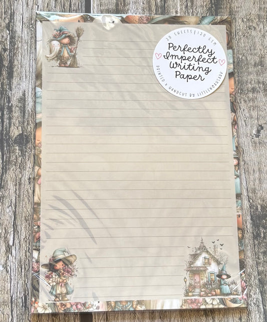 Ghostly witch perfectly imperfect writing paper