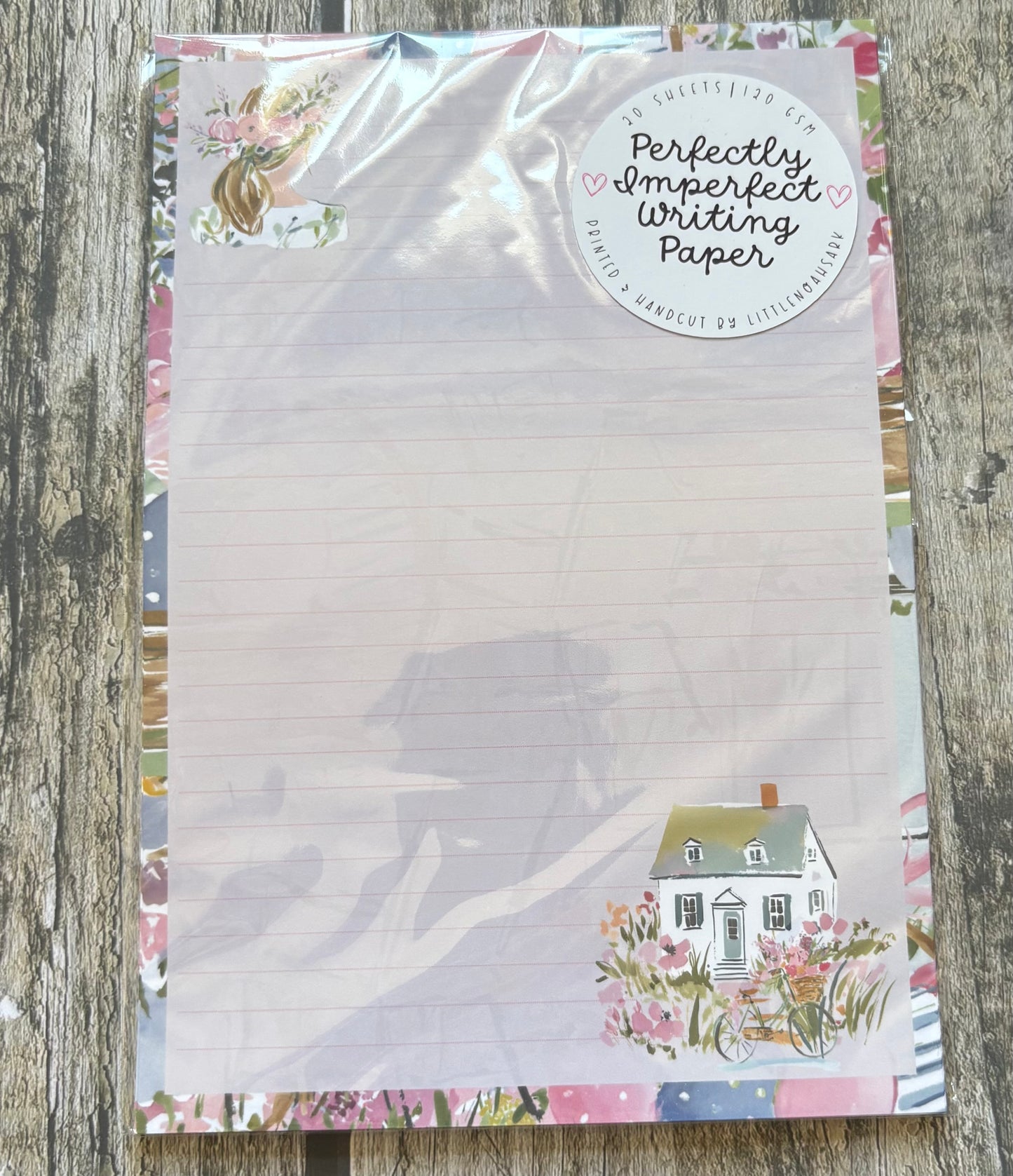 Floral summer house perfectly imperfect writing paper