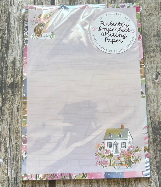 Floral summer house perfectly imperfect writing paper