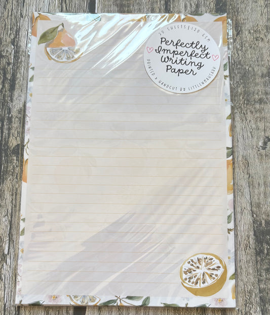 Lemon perfectly imperfect writing paper