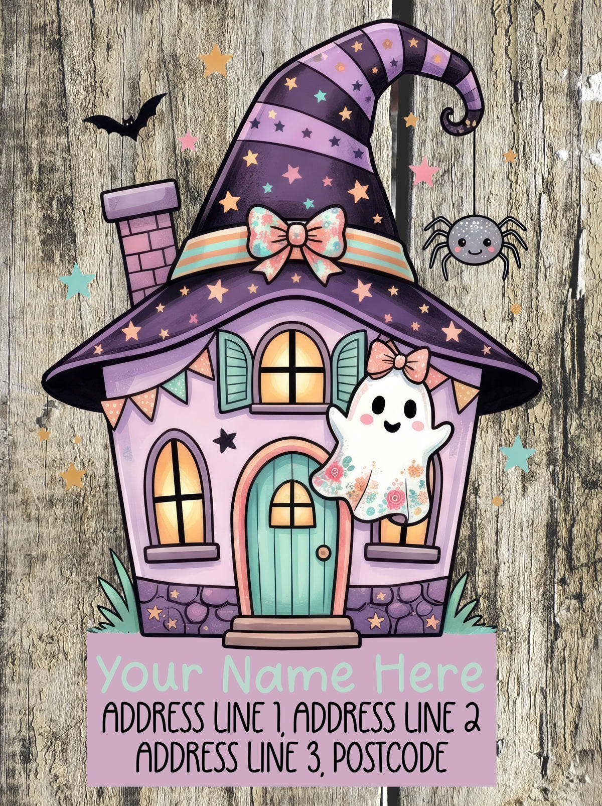 Pastel haunted house Address Labels