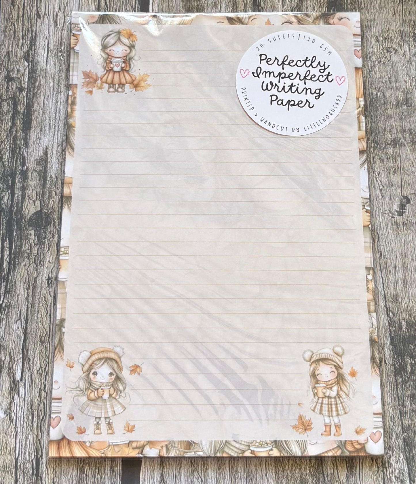 Autumn pumpkin spice perfectly imperfect writing paper