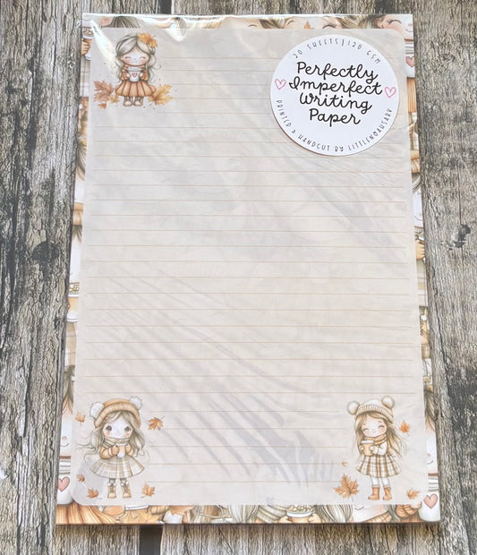 Autumn pumpkin spice perfectly imperfect writing paper
