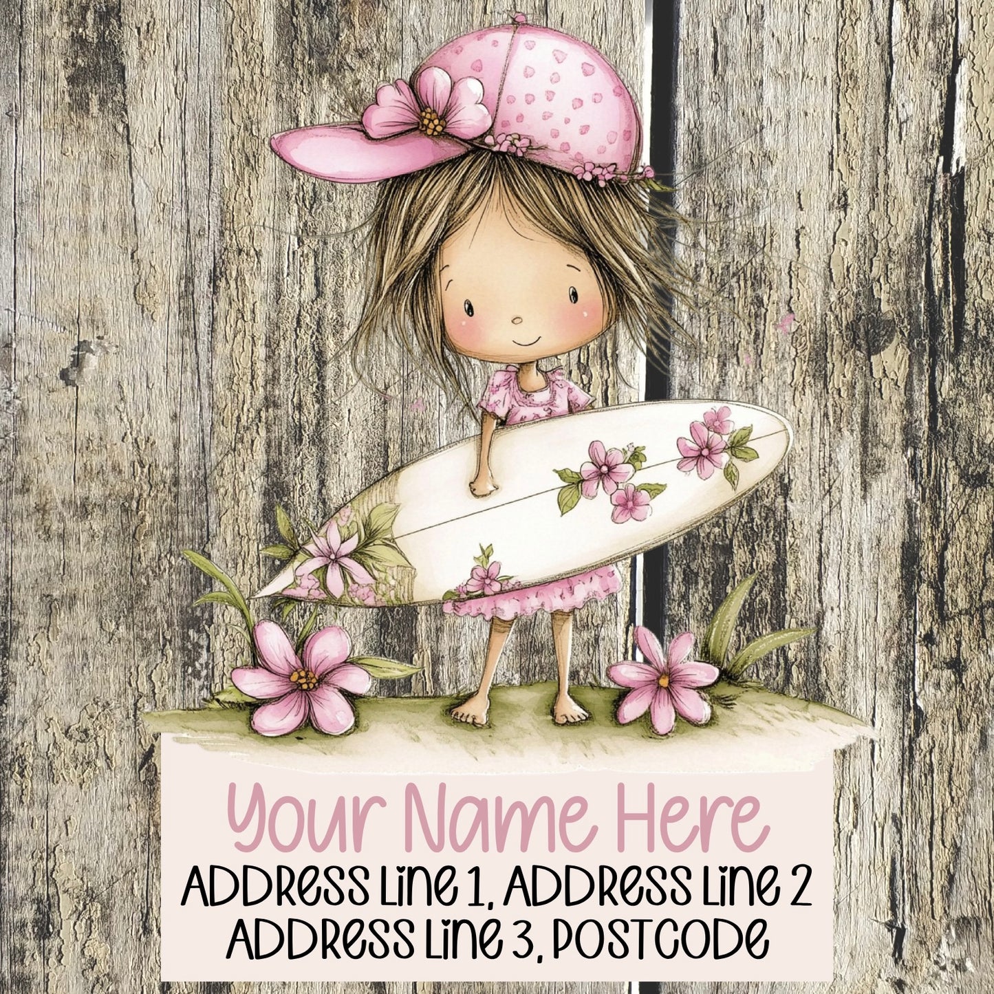 Pink Summer Beach Address Labels